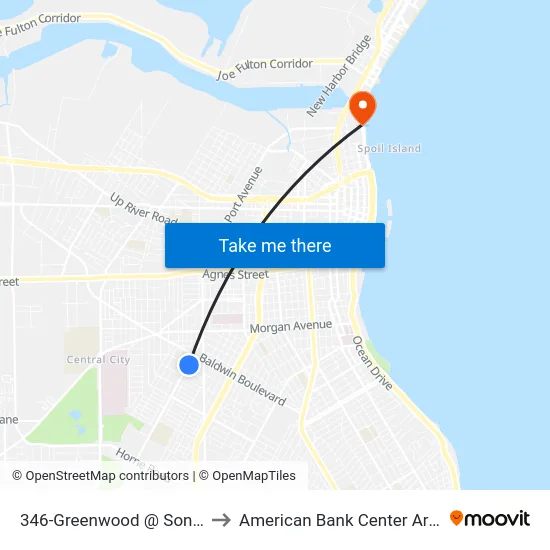 346-Greenwood @ Sonora to American Bank Center Arena map