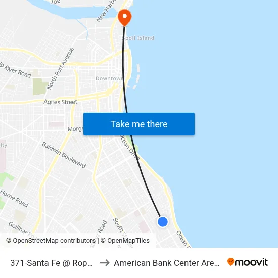 371-Santa Fe  @  Ropes to American Bank Center Arena map