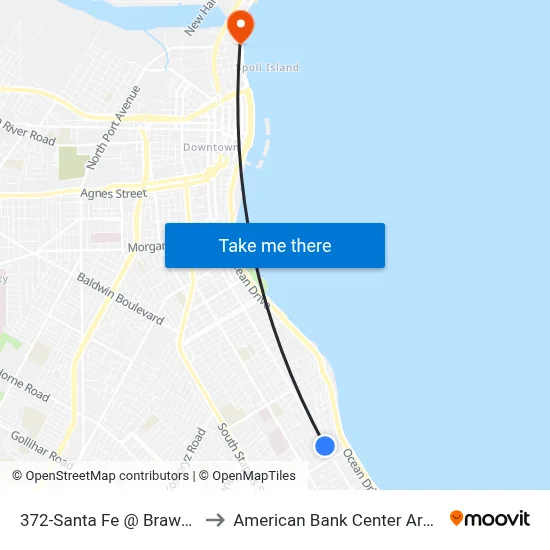 372-Santa Fe @ Brawner to American Bank Center Arena map