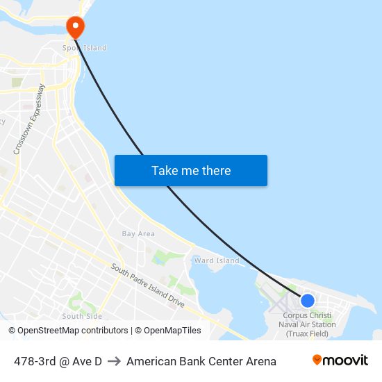 478-3rd  @ Ave D to American Bank Center Arena map