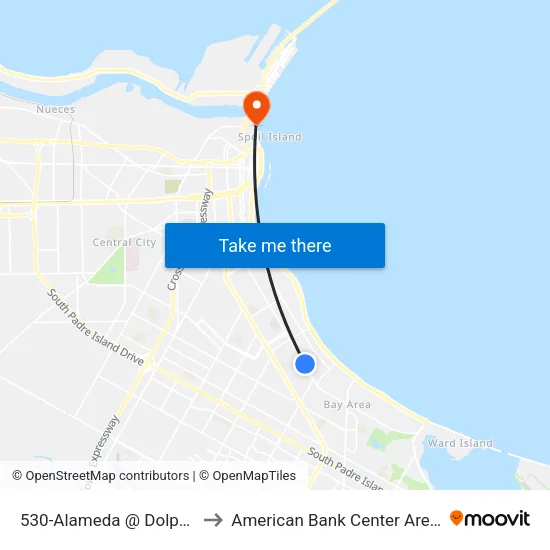 530-Alameda  @  Dolphin to American Bank Center Arena map
