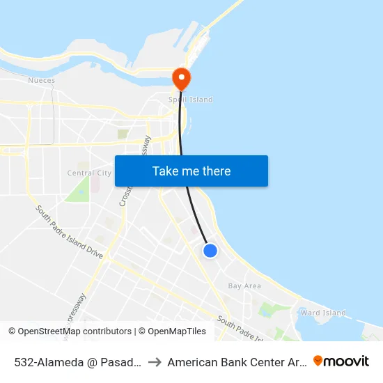 532-Alameda  @  Pasadena to American Bank Center Arena map