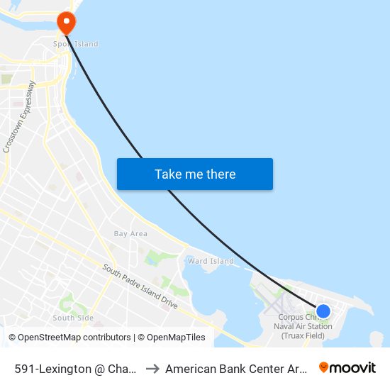 591-Lexington @ Chapel to American Bank Center Arena map