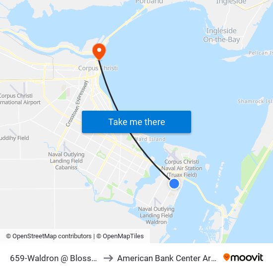 659-Waldron @ Blossom to American Bank Center Arena map