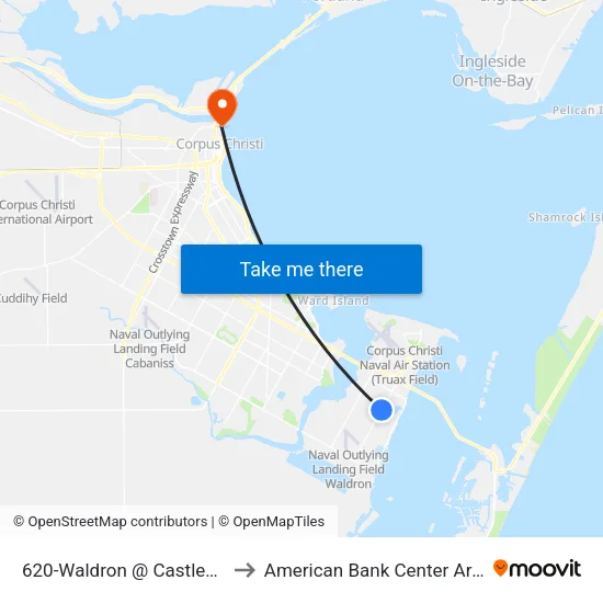 620-Waldron @ Castlepark to American Bank Center Arena map