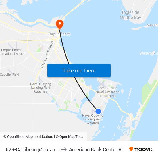 629-Carribean @Coralreef to American Bank Center Arena map