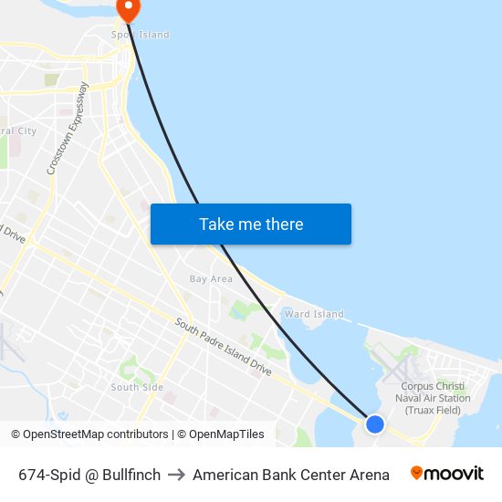 674-Spid @ Bullfinch to American Bank Center Arena map