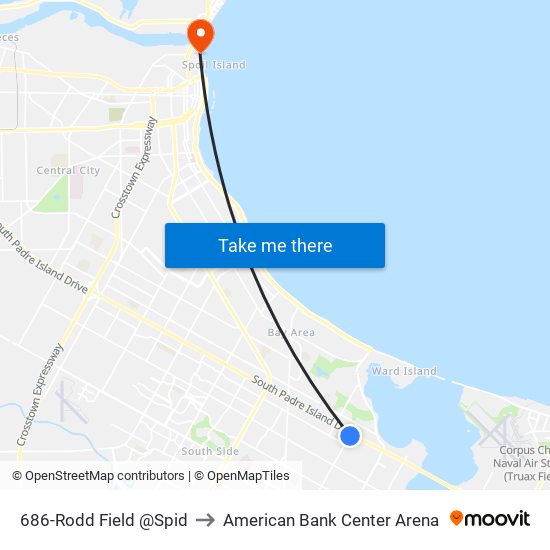 686-Rodd Field @Spid to American Bank Center Arena map