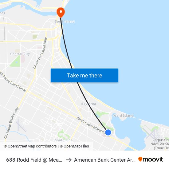 688-Rodd Field @ Mcardle to American Bank Center Arena map