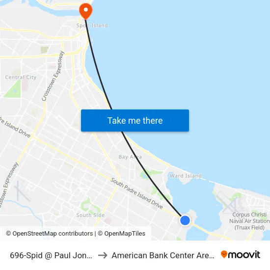696-Spid @ Paul Jones to American Bank Center Arena map