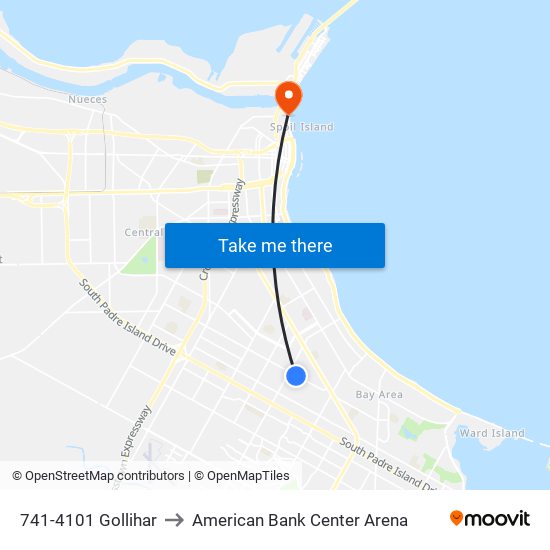 741-4101 Gollihar to American Bank Center Arena map