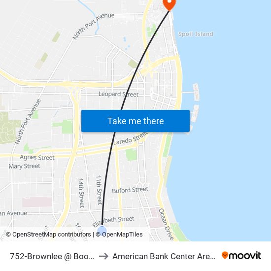 752-Brownlee @ Booty to American Bank Center Arena map