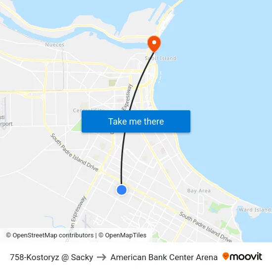 758-Kostoryz  @  Sacky to American Bank Center Arena map