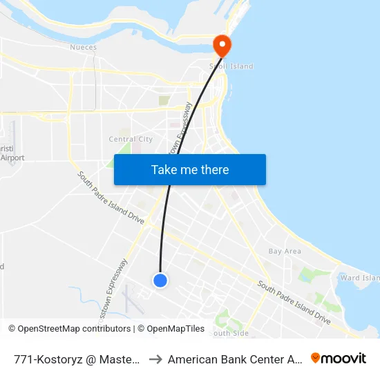 771-Kostoryz @ Masterson to American Bank Center Arena map