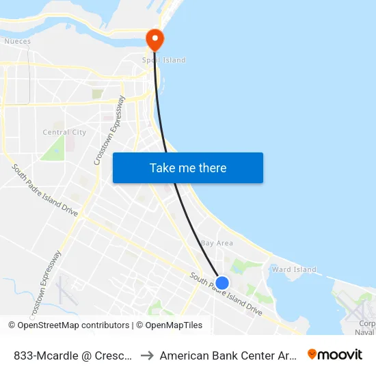 833-Mcardle  @  Crescent to American Bank Center Arena map