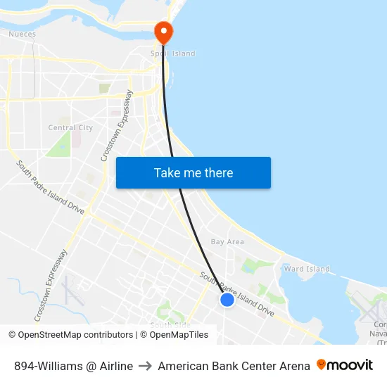 894-Williams @ Airline to American Bank Center Arena map