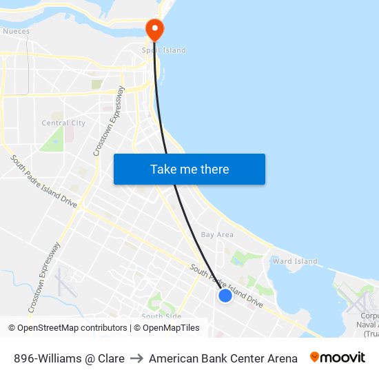 896-Williams @ Clare to American Bank Center Arena map