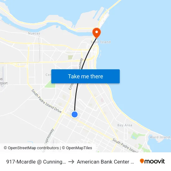 917-Mcardle @ Cunningham to American Bank Center Arena map