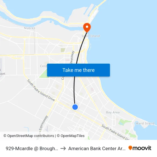 929-Mcardle @ Broughton to American Bank Center Arena map