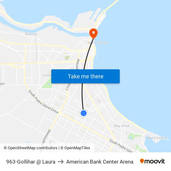 963-Gollihar @ Laura to American Bank Center Arena map