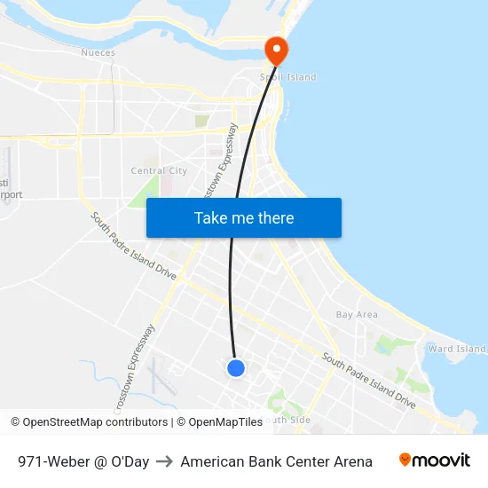 971-Weber @ O'Day to American Bank Center Arena map