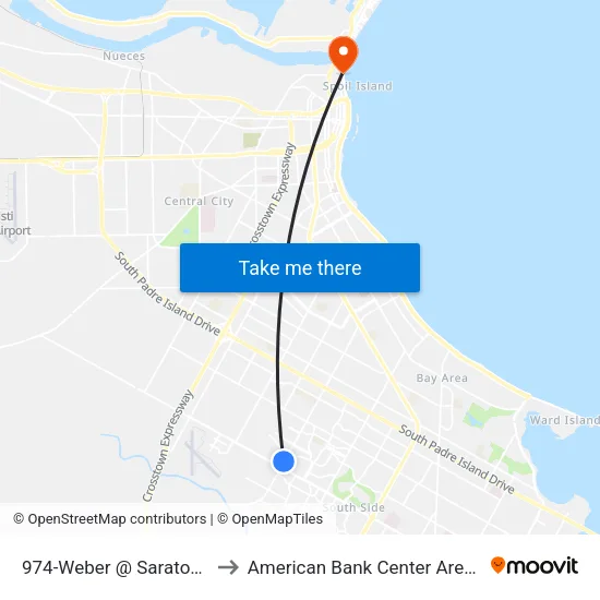 974-Weber @ Saratoga to American Bank Center Arena map