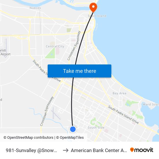 981-Sunvalley @Snowmass to American Bank Center Arena map