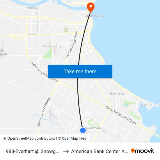988-Everhart @ Snowgoose to American Bank Center Arena map