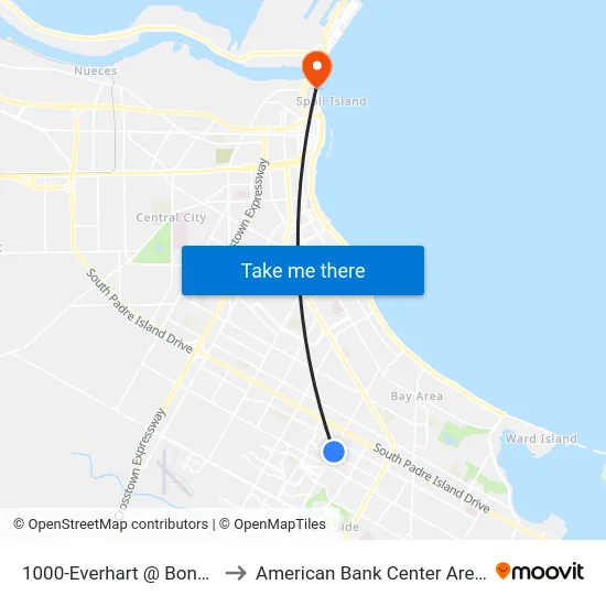 1000-Everhart @ Bonner to American Bank Center Arena map