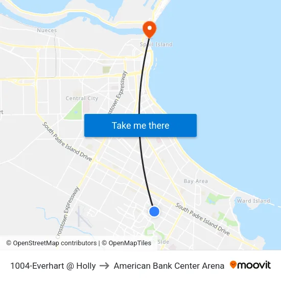 1004-Everhart @ Holly to American Bank Center Arena map