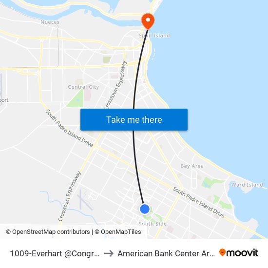 1009-Everhart @Congress to American Bank Center Arena map