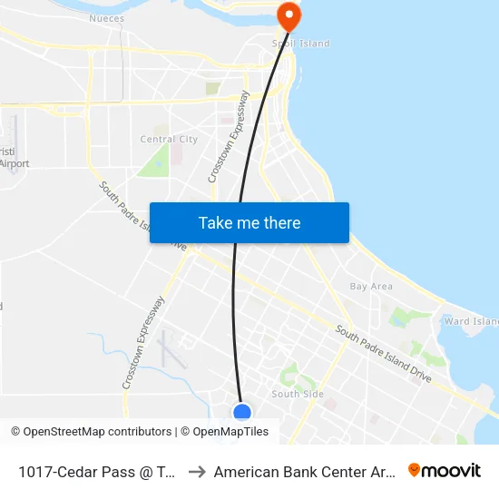 1017-Cedar Pass @ Taos to American Bank Center Arena map