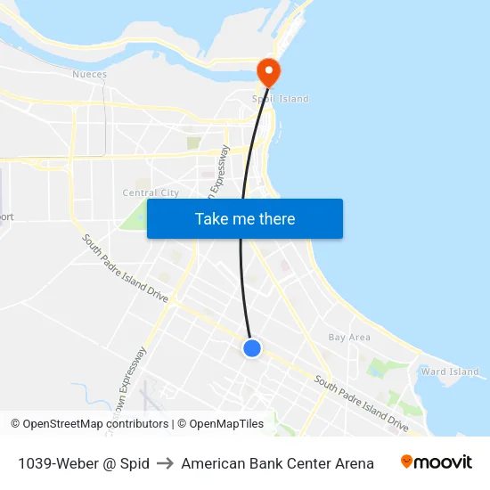 1039-Weber @ Spid to American Bank Center Arena map