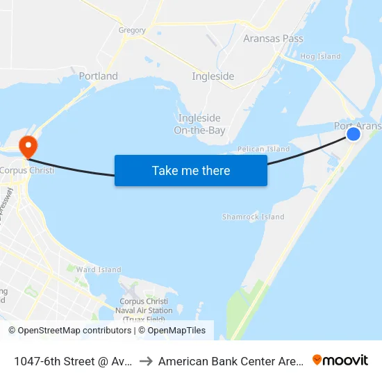 1047-6th Street @ Av G to American Bank Center Arena map