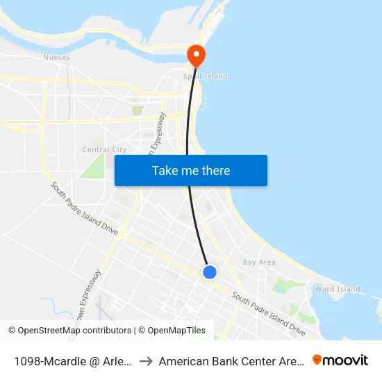1098-Mcardle @ Arlene to American Bank Center Arena map