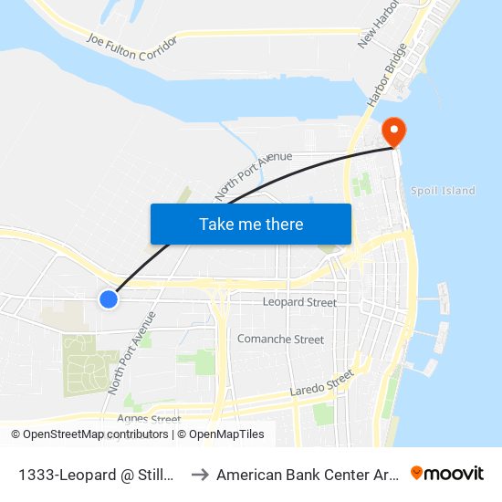 1333-Leopard @ Stillman to American Bank Center Arena map