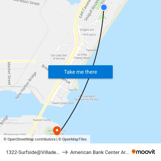 1322-Surfside@Villadelsol to American Bank Center Arena map