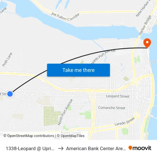 1338-Leopard @ Upriver to American Bank Center Arena map
