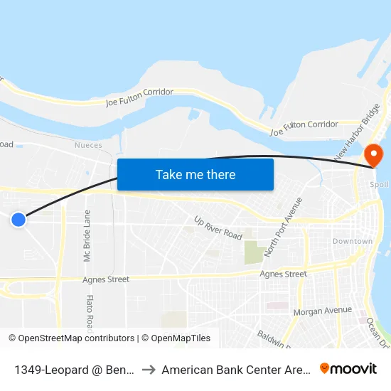 1349-Leopard @ Benys to American Bank Center Arena map