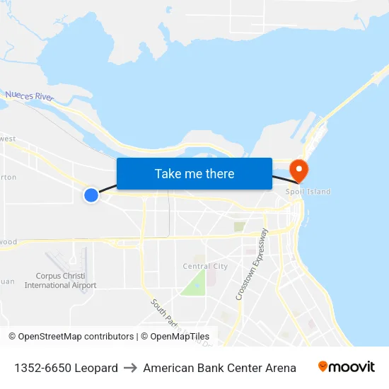 1352-6650 Leopard to American Bank Center Arena map