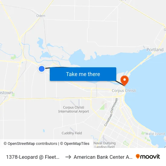 1378-Leopard @ Fleetwood to American Bank Center Arena map