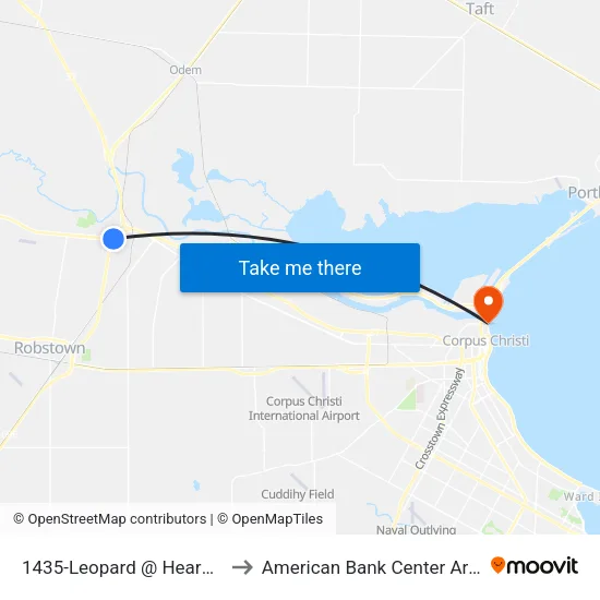 1435-Leopard @ Hearn Rd to American Bank Center Arena map