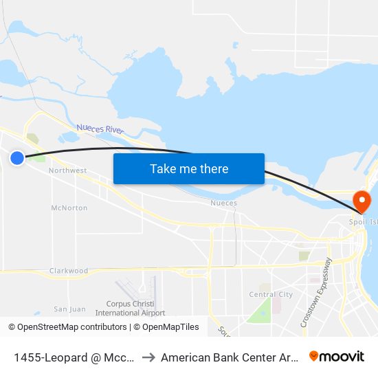 1455-Leopard  @  Mccain to American Bank Center Arena map