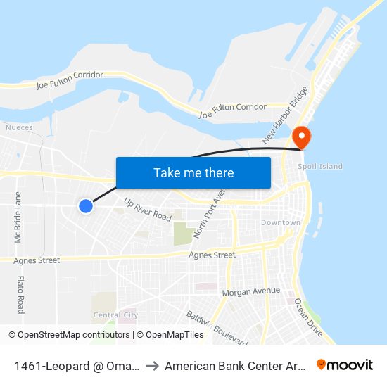 1461-Leopard @ Omaha to American Bank Center Arena map