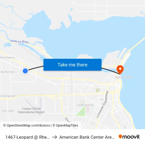 1467-Leopard  @  Rhew to American Bank Center Arena map