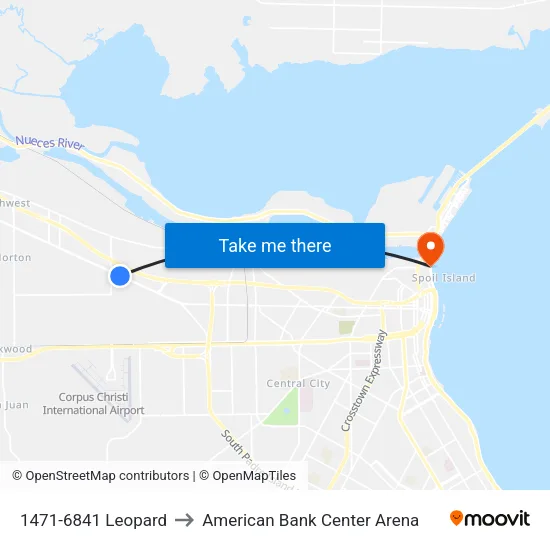 1471-6841 Leopard to American Bank Center Arena map