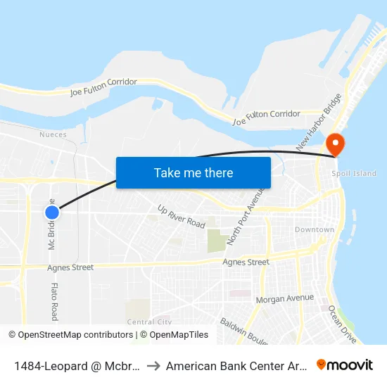 1484-Leopard @ Mcbride to American Bank Center Arena map