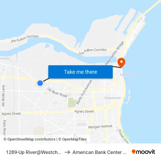 1289-Up River@Westchester to American Bank Center Arena map