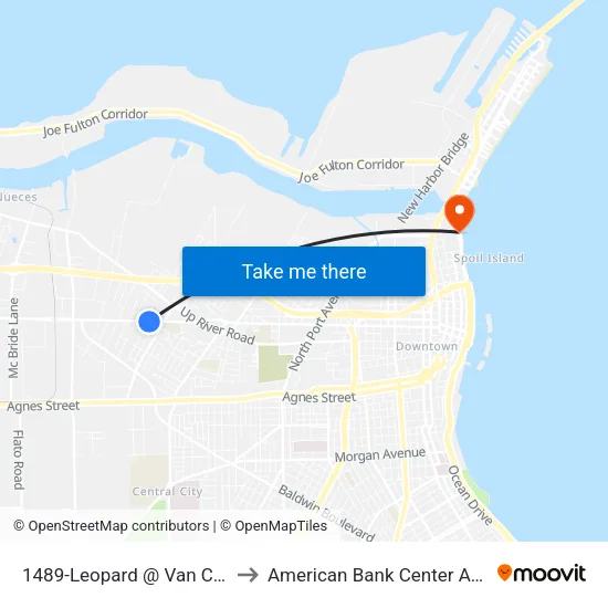 1489-Leopard @ Van Cleve to American Bank Center Arena map