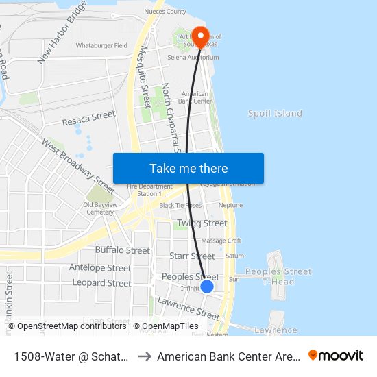 1508-Water @ Schatzel to American Bank Center Arena map
